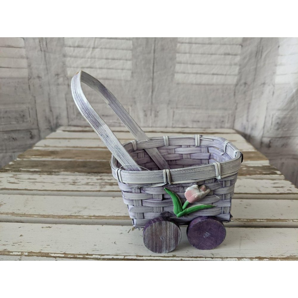 East West spring weave‎ purple basket Easter woven